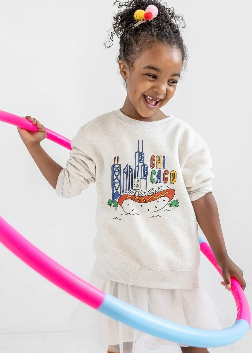 Chicago Fun Toddler Sweatshirt - Heather Natural