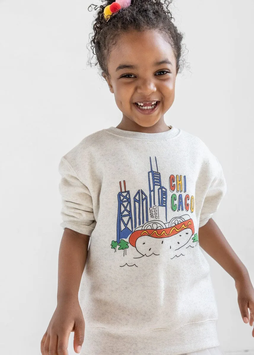 Chicago Fun Toddler Sweatshirt - Heather Natural