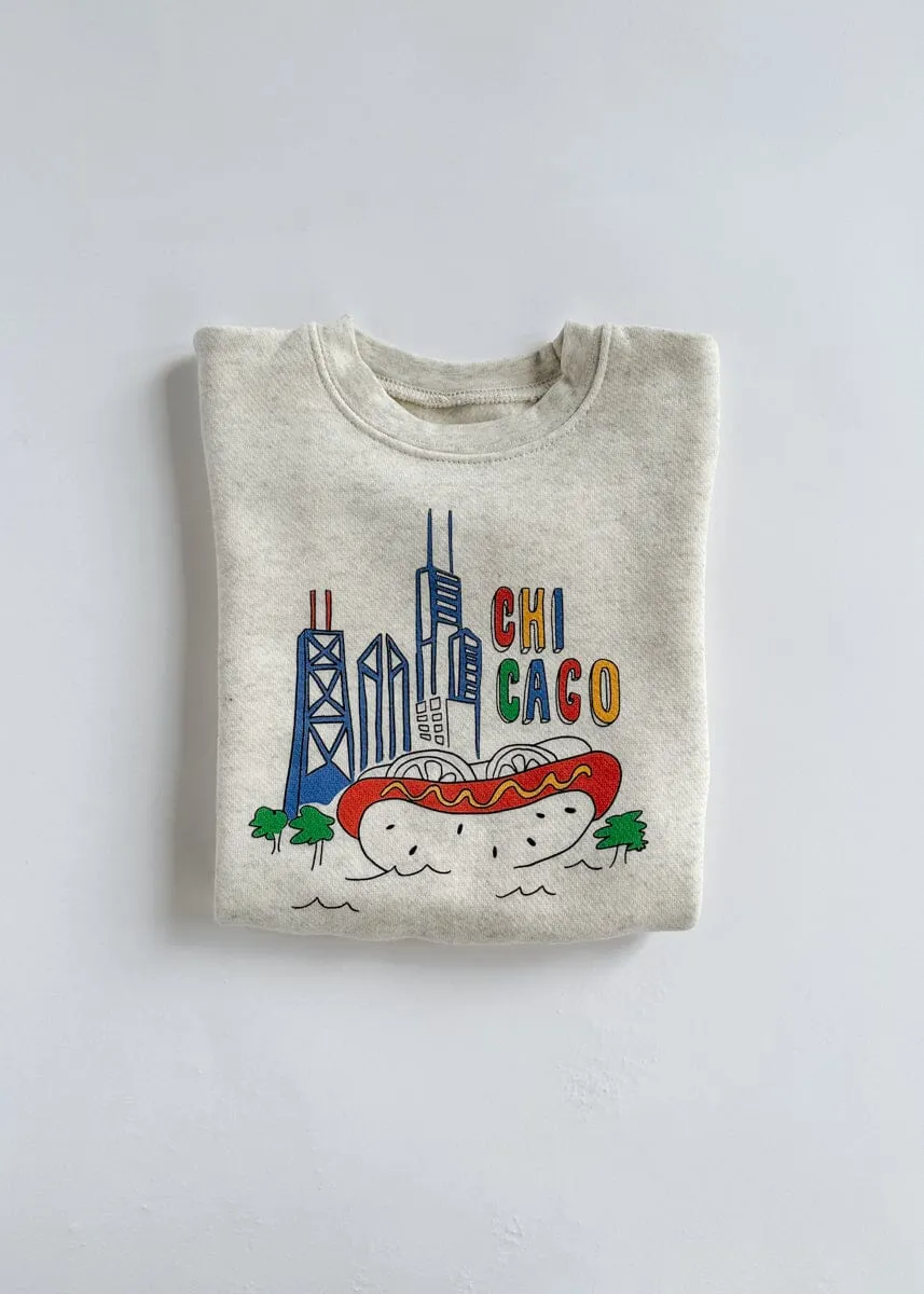 Chicago Fun Toddler Sweatshirt - Heather Natural