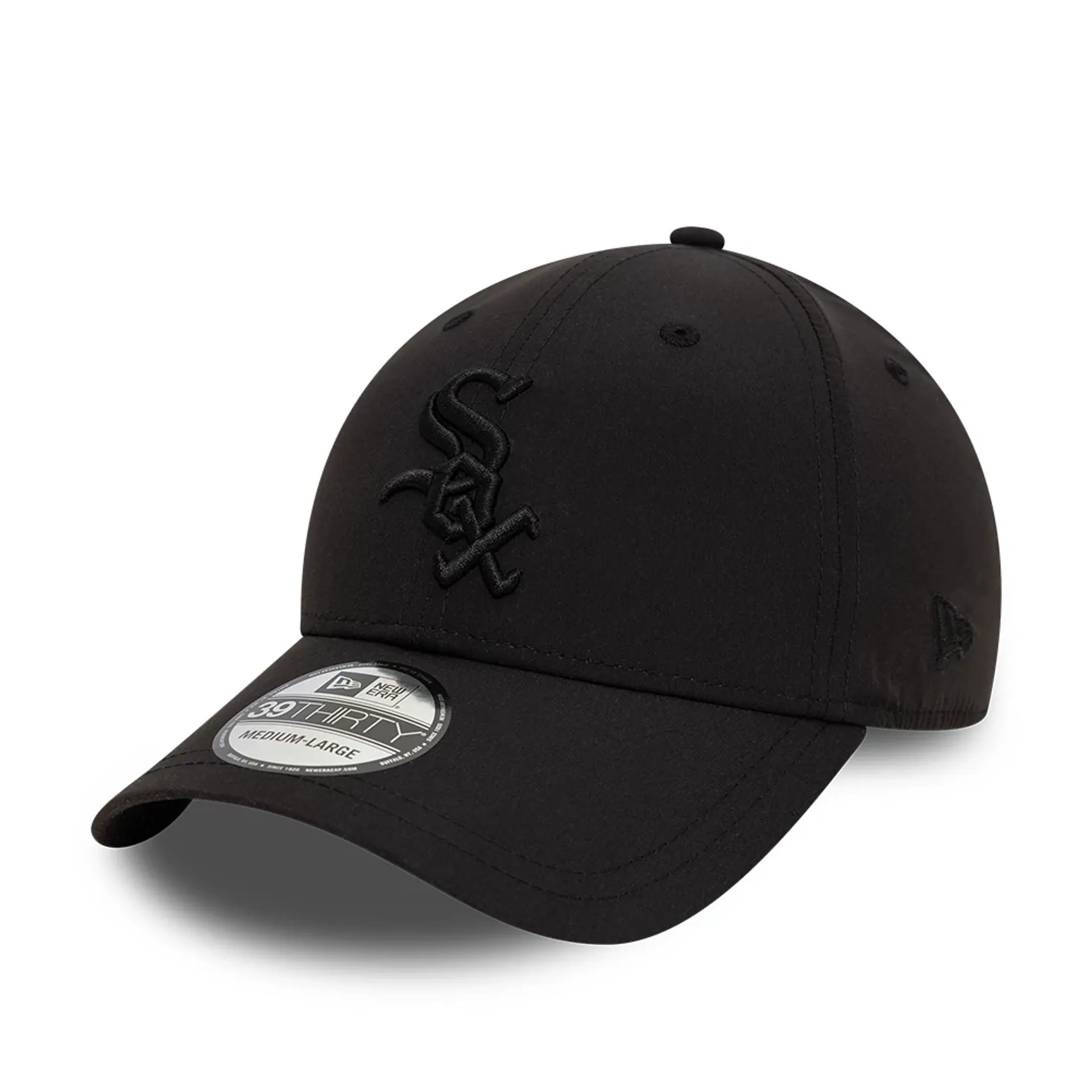 Chicago White Sox Tech Nylon Black 39THIRTY Stretch Fit Cap