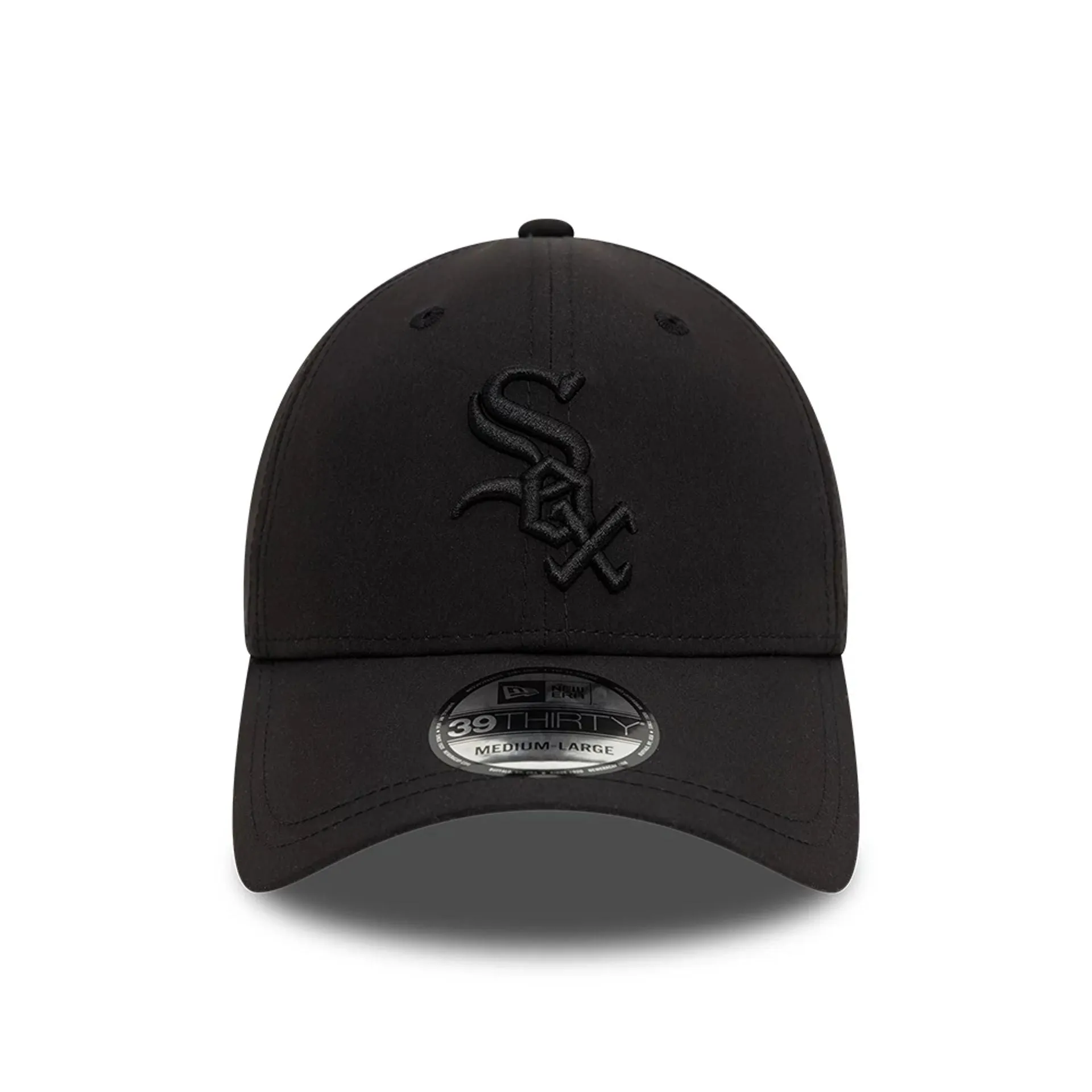 Chicago White Sox Tech Nylon Black 39THIRTY Stretch Fit Cap