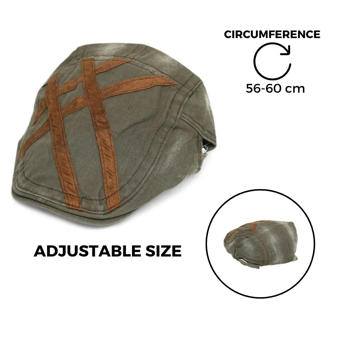 Chokore Denim Ivy Cap with Suede Detail (Army Green)