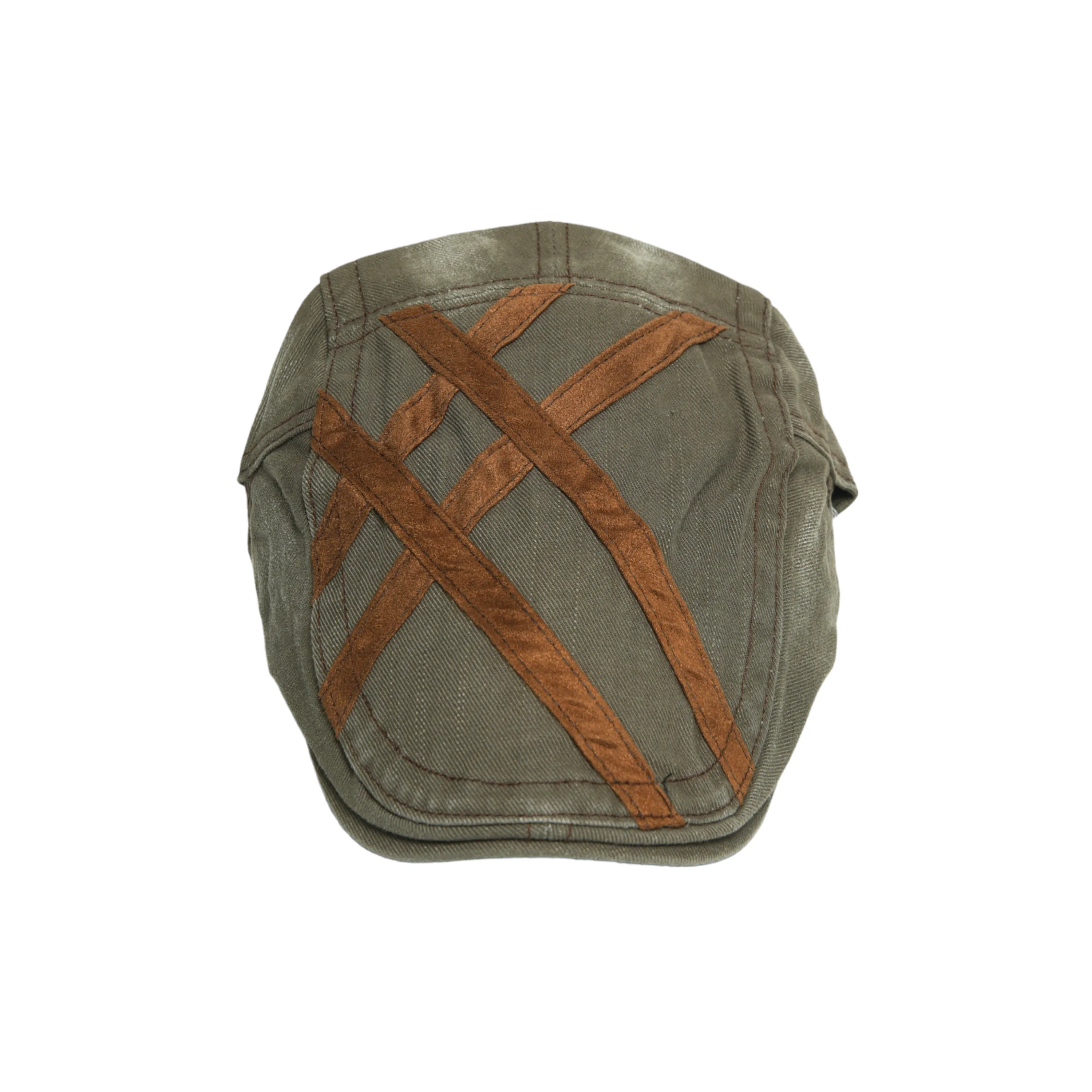 Chokore Denim Ivy Cap with Suede Detail (Army Green)