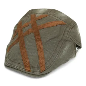 Chokore Denim Ivy Cap with Suede Detail (Army Green)