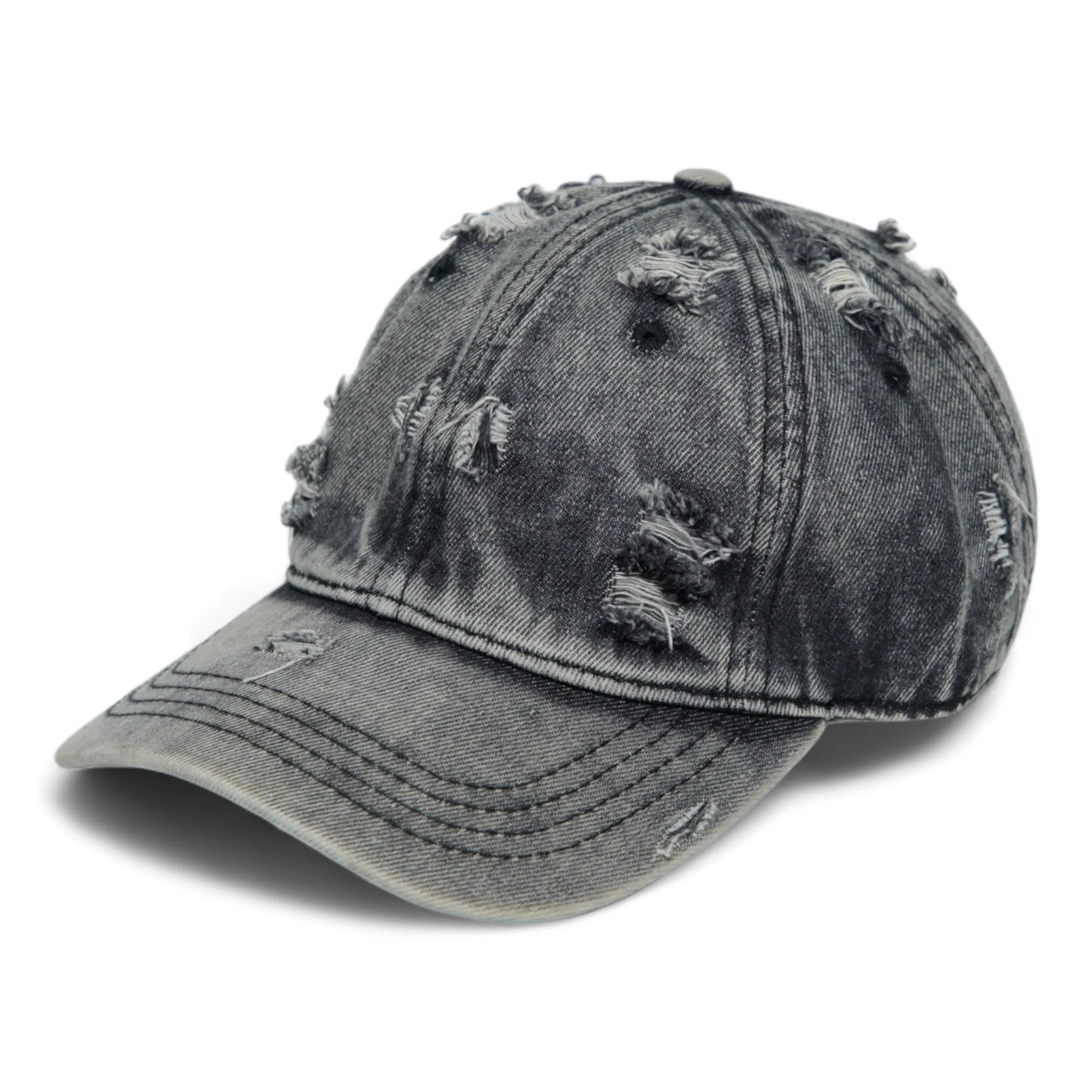 Chokore Distressed Denim Cap (Black)