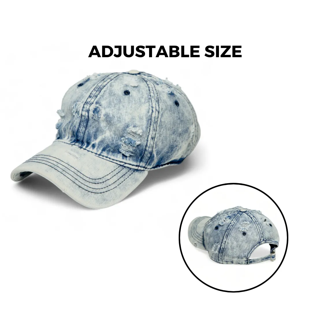 Chokore Distressed Denim Cap (Light Blue)