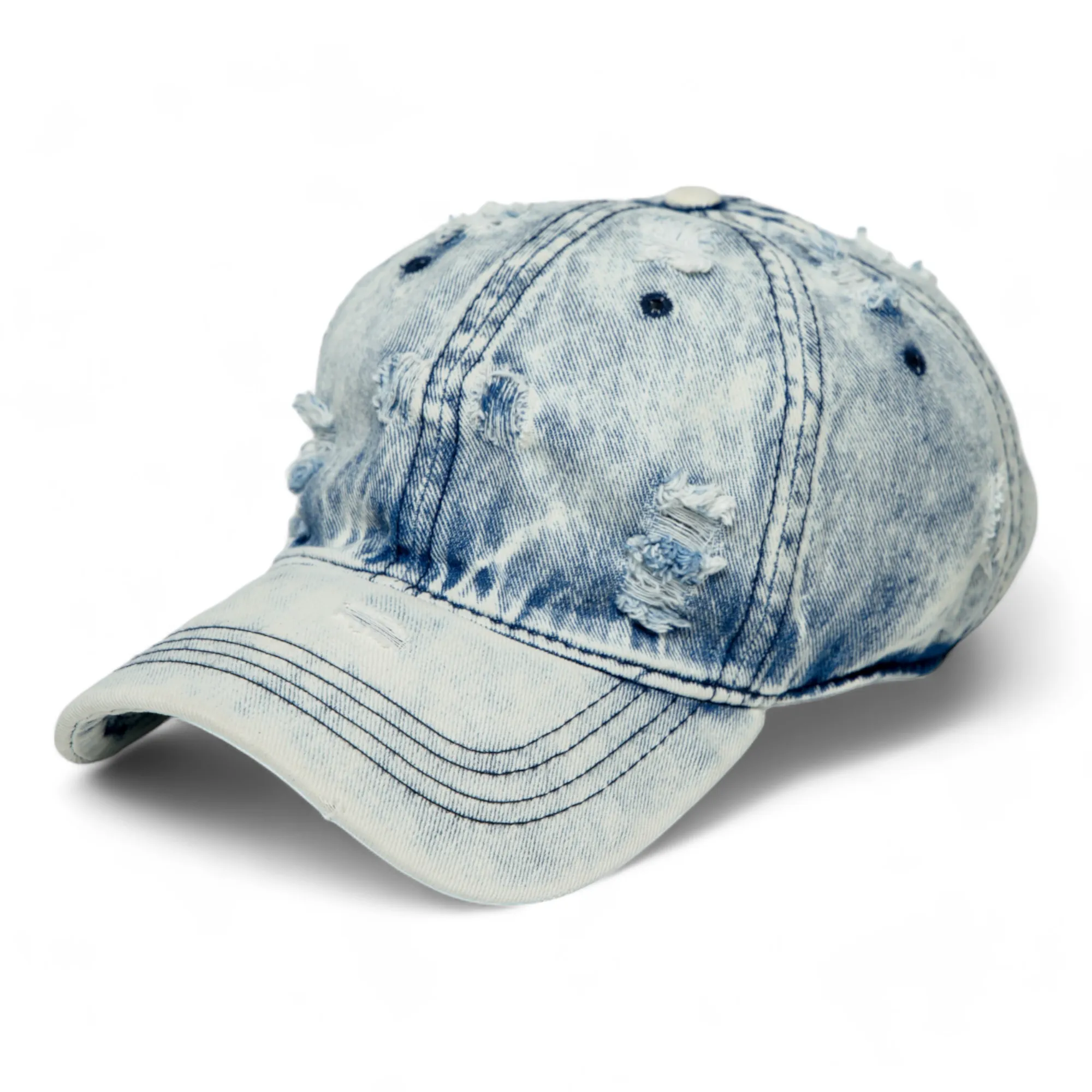 Chokore Distressed Denim Cap (Light Blue)