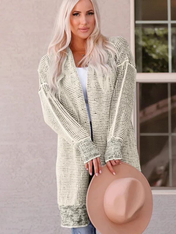 Chunky Knitted Open Front Cardigan