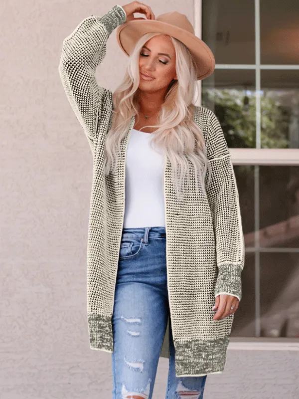 Chunky Knitted Open Front Cardigan