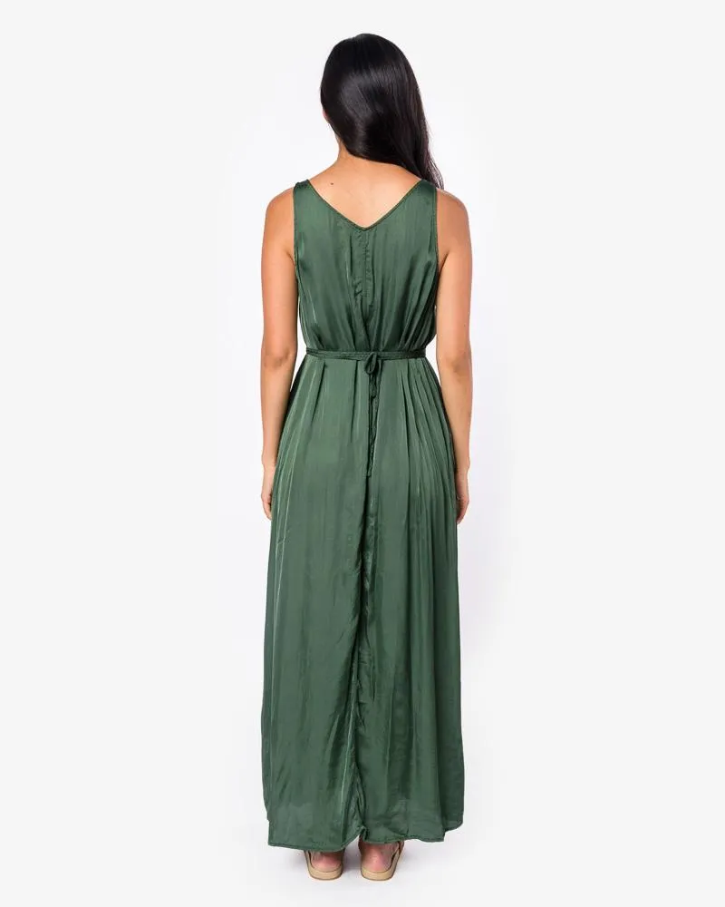 Cinched Tie Dress in Jade