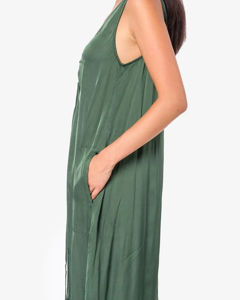 Cinched Tie Dress in Jade