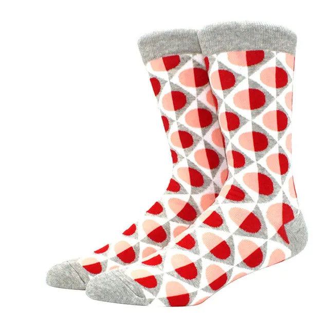 Circle Diamond Geometric Patterned Socks from the Sock Panda (Adult Large - Men's Shoe Sizes 8-12)