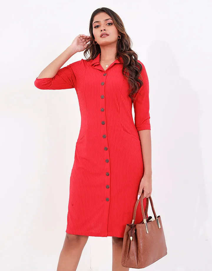 Classic Collared Dress with Pockets