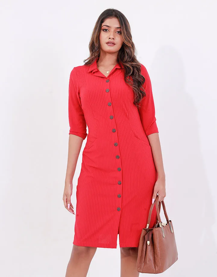 Classic Collared Dress with Pockets