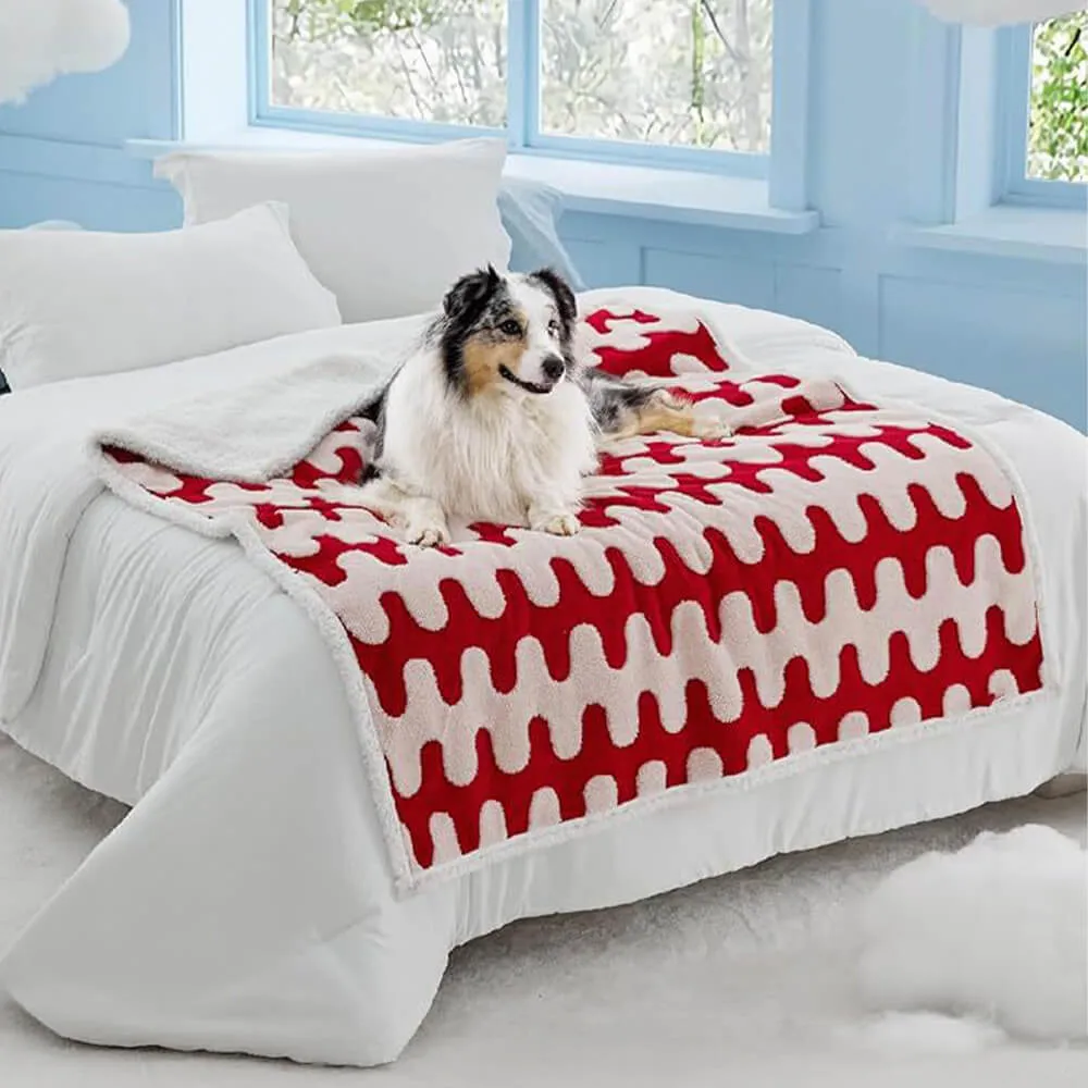 Cloud Flocked Waterproof Multi-Functional Sherpa Dog Blanket