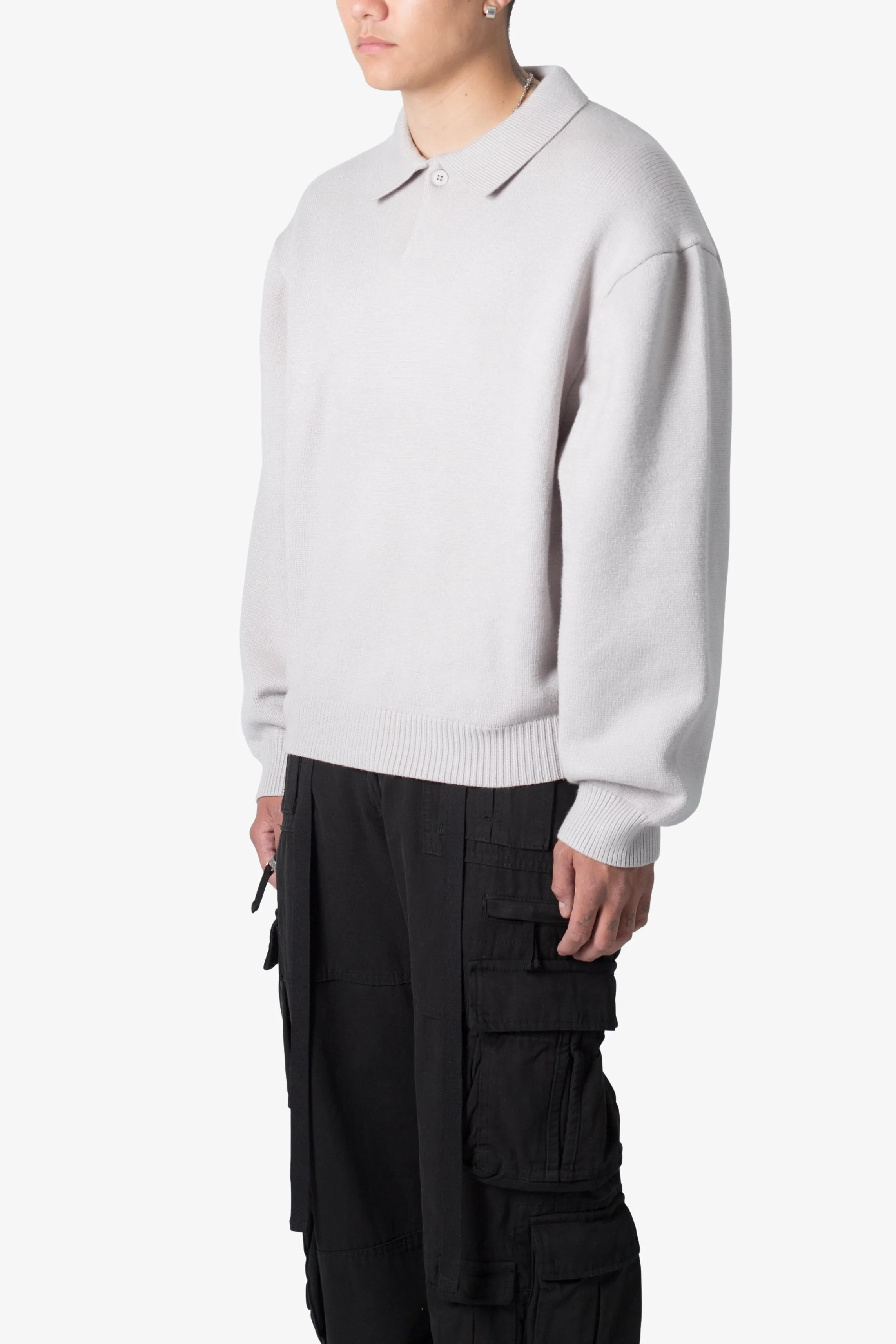 Collared Sweater - Light Grey