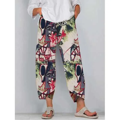 Colorful Ethnic Print Pants