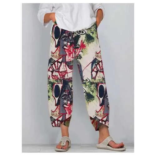 Colorful Ethnic Print Pants