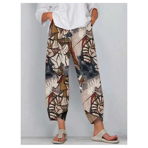 Colorful Ethnic Print Pants