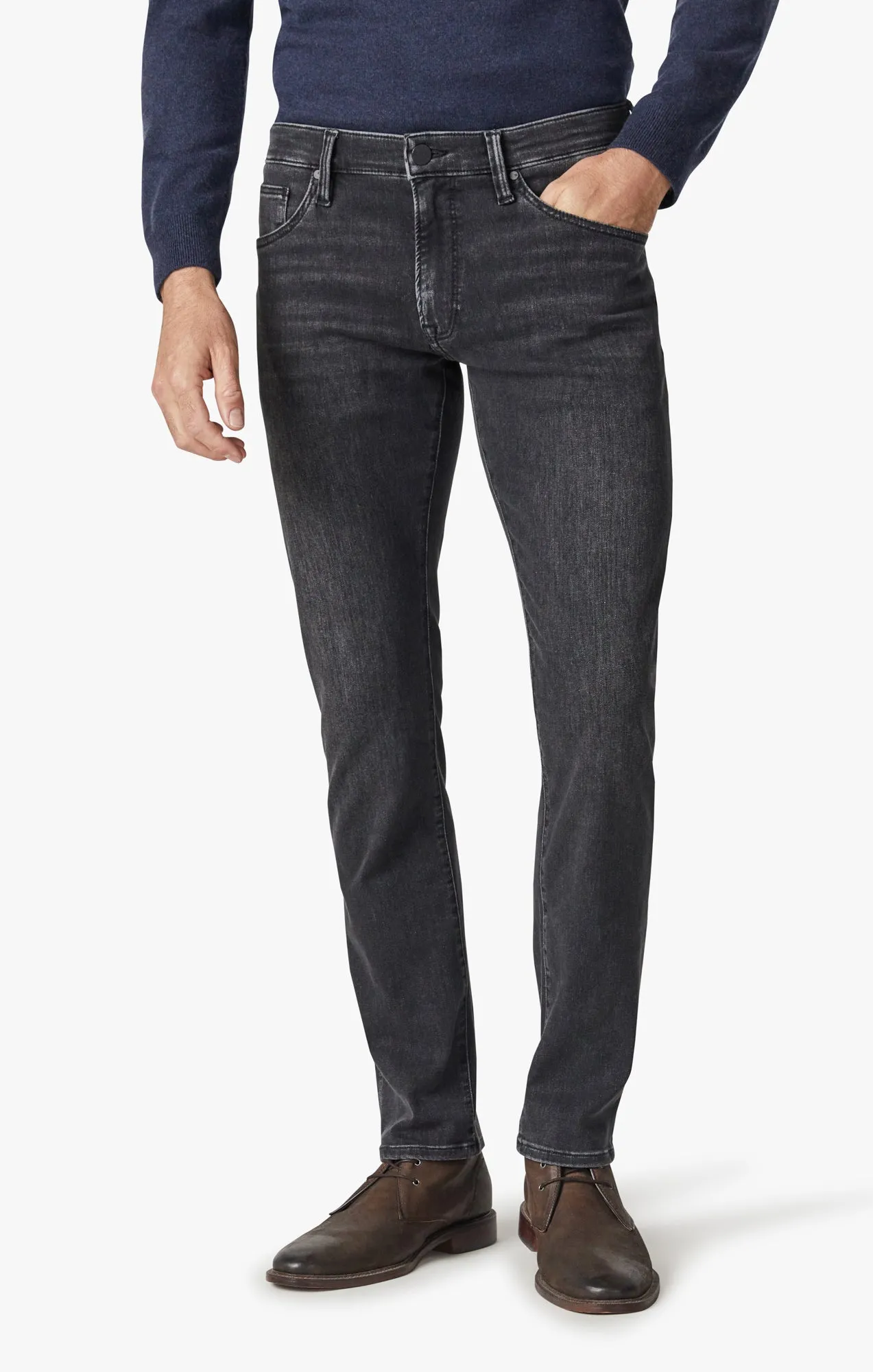 Courage Straight Leg Jeans In Dark Smoke Refined