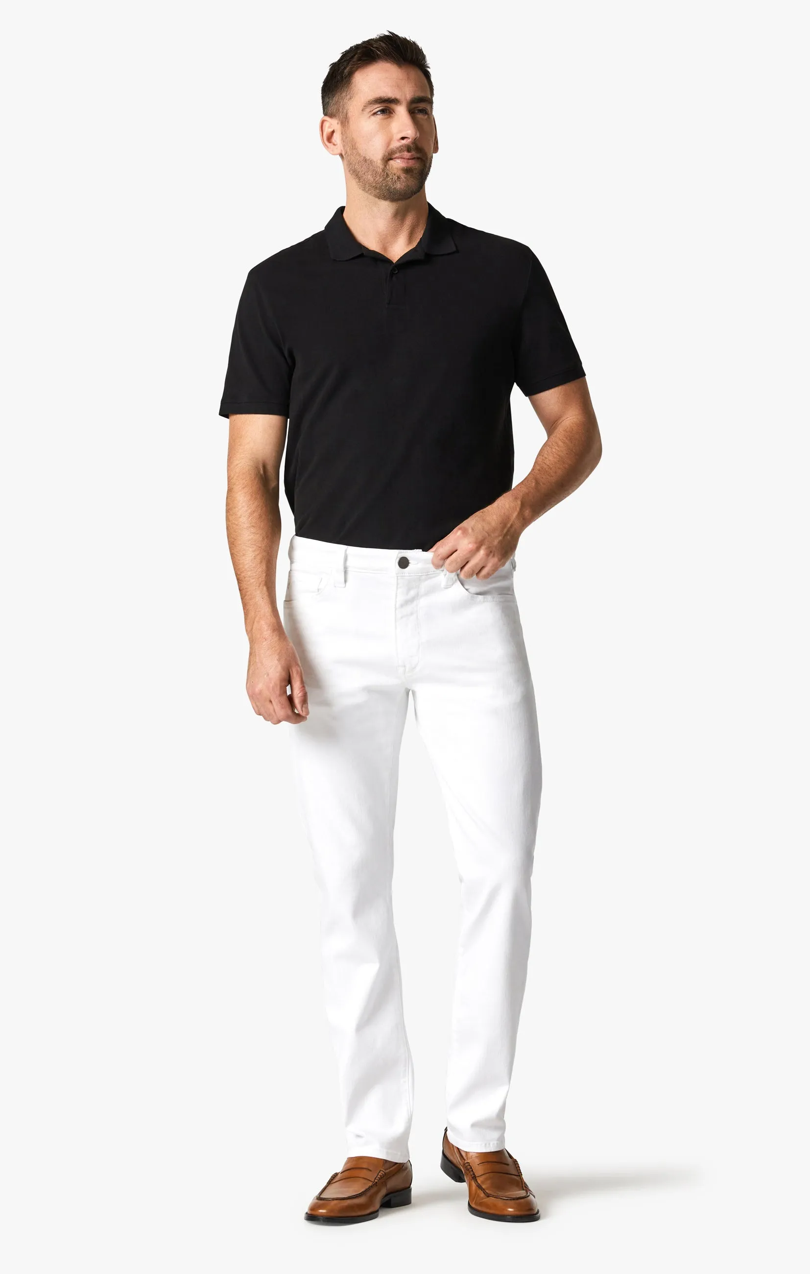 Courage Straight Leg Pants In Double White Comfort