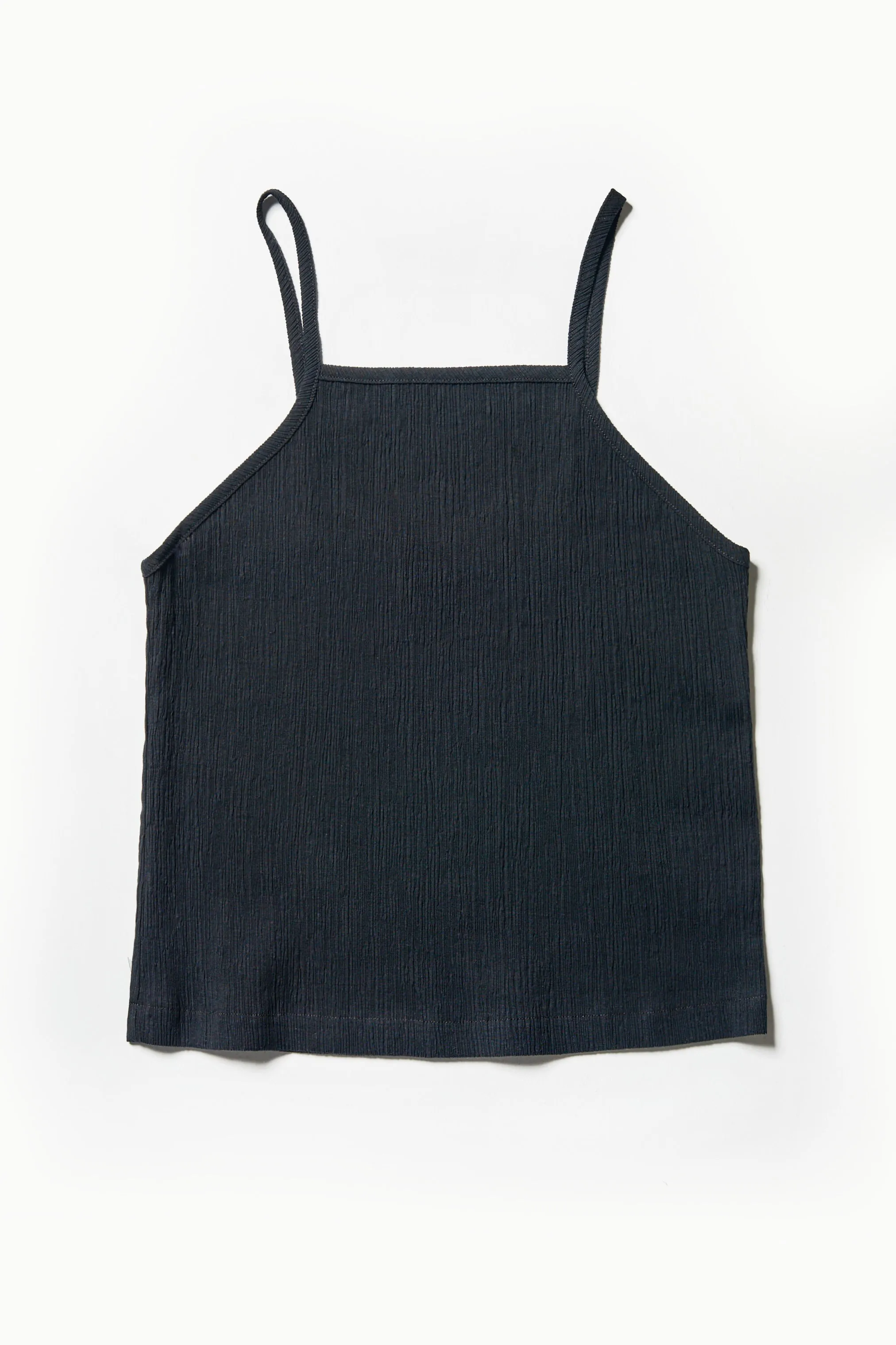 Crinkle Bell Tank Black