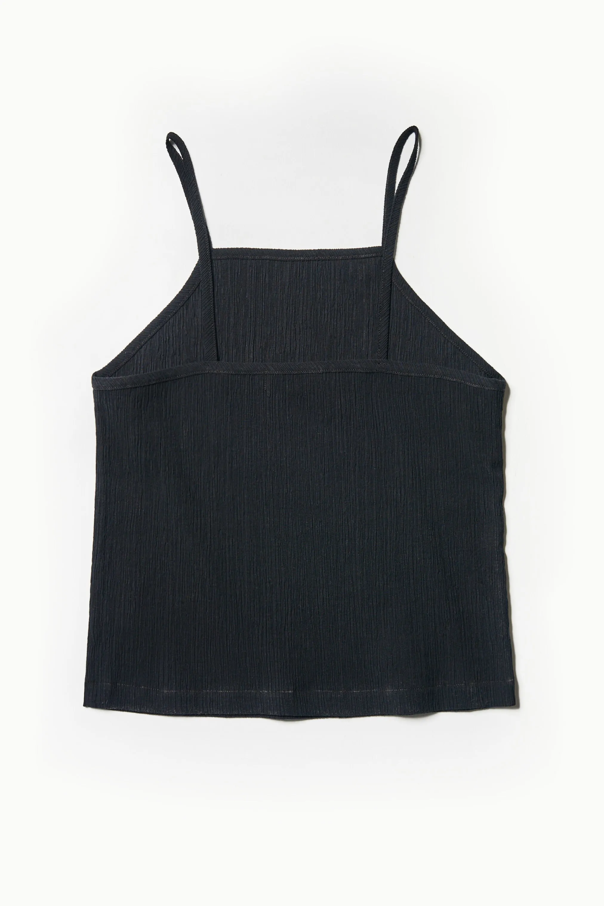 Crinkle Bell Tank Black