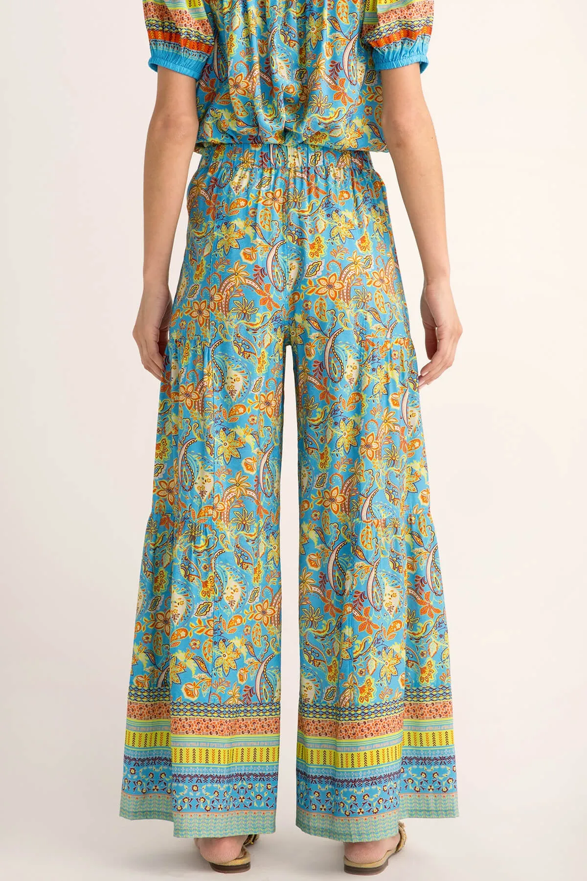 Current Air Paisley Border Printed Wideleg Pants