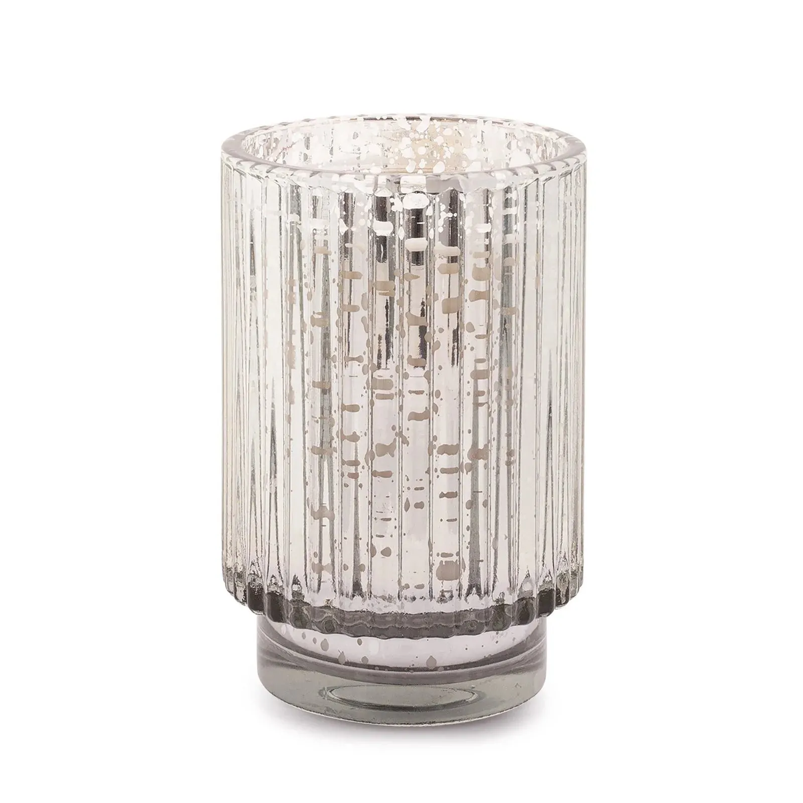 Cypress   Fir - Tall Silver Mercury Glass Candle