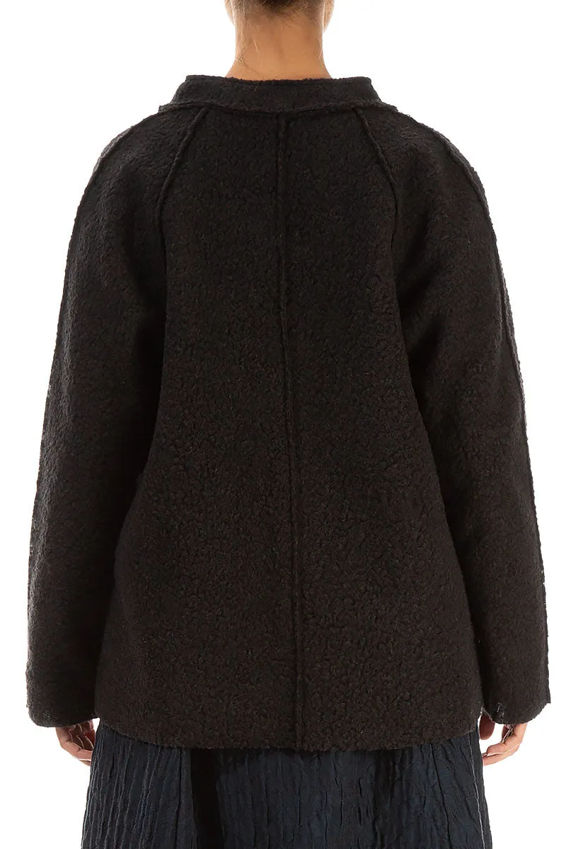 Dark Chocolate Plush Wool Cotton Jacket