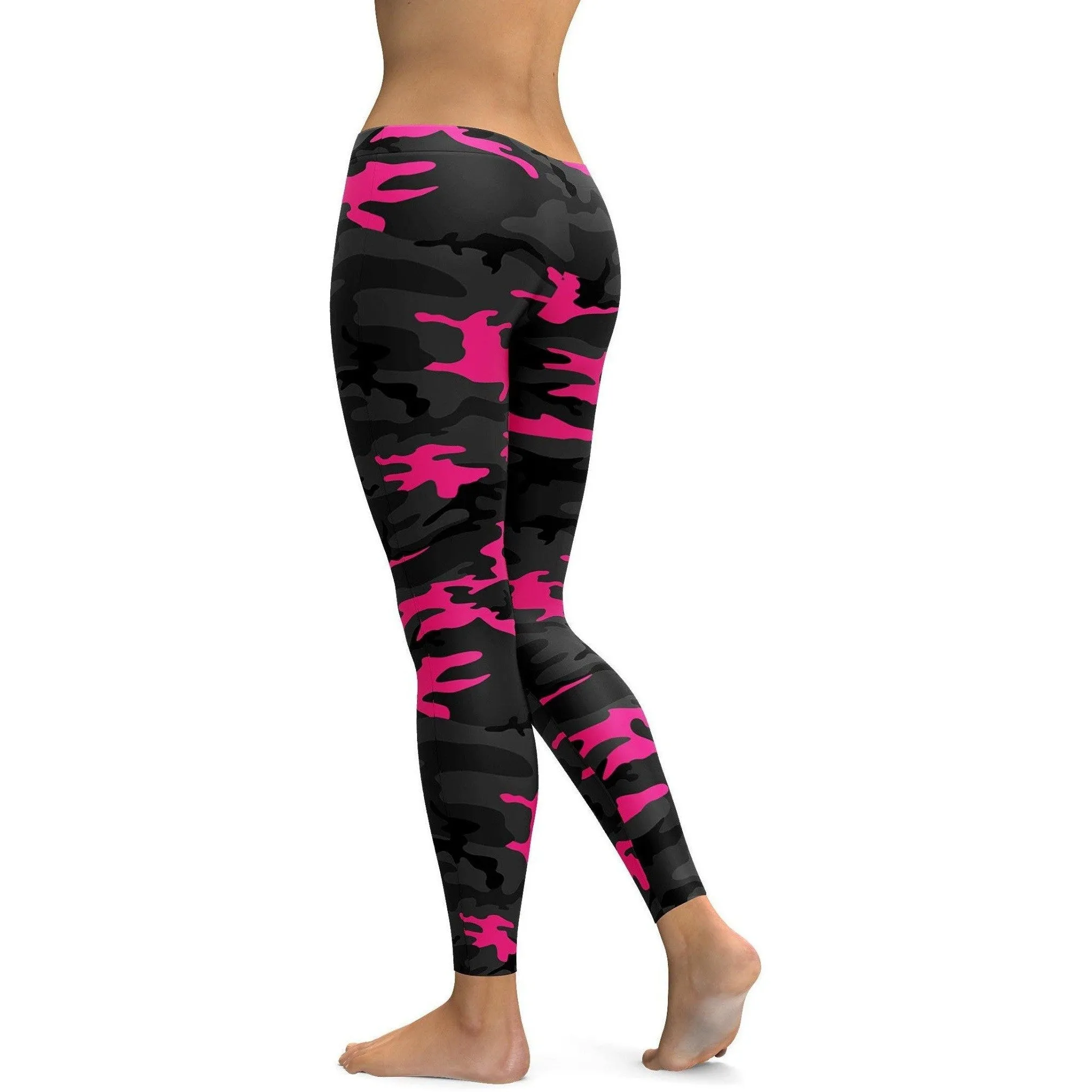 Dark Pink Camo Leggings