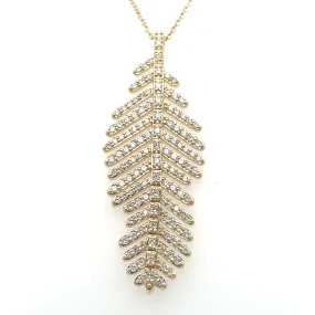 Diamond & Gold Leaf Patterned Necklace