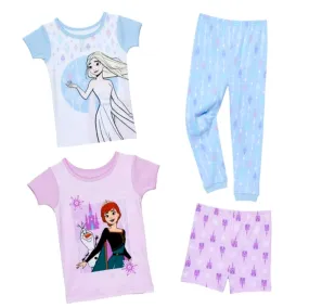 DISNEY Frozen II Anna & Elsa 4-Piece Cotton Pajama Set