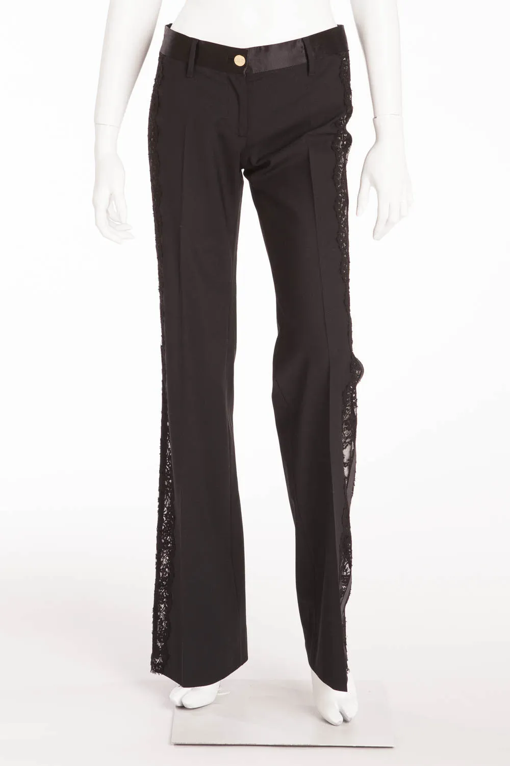 Dolce & Gabbana  - Black Pants with Lace Sides - IT 40