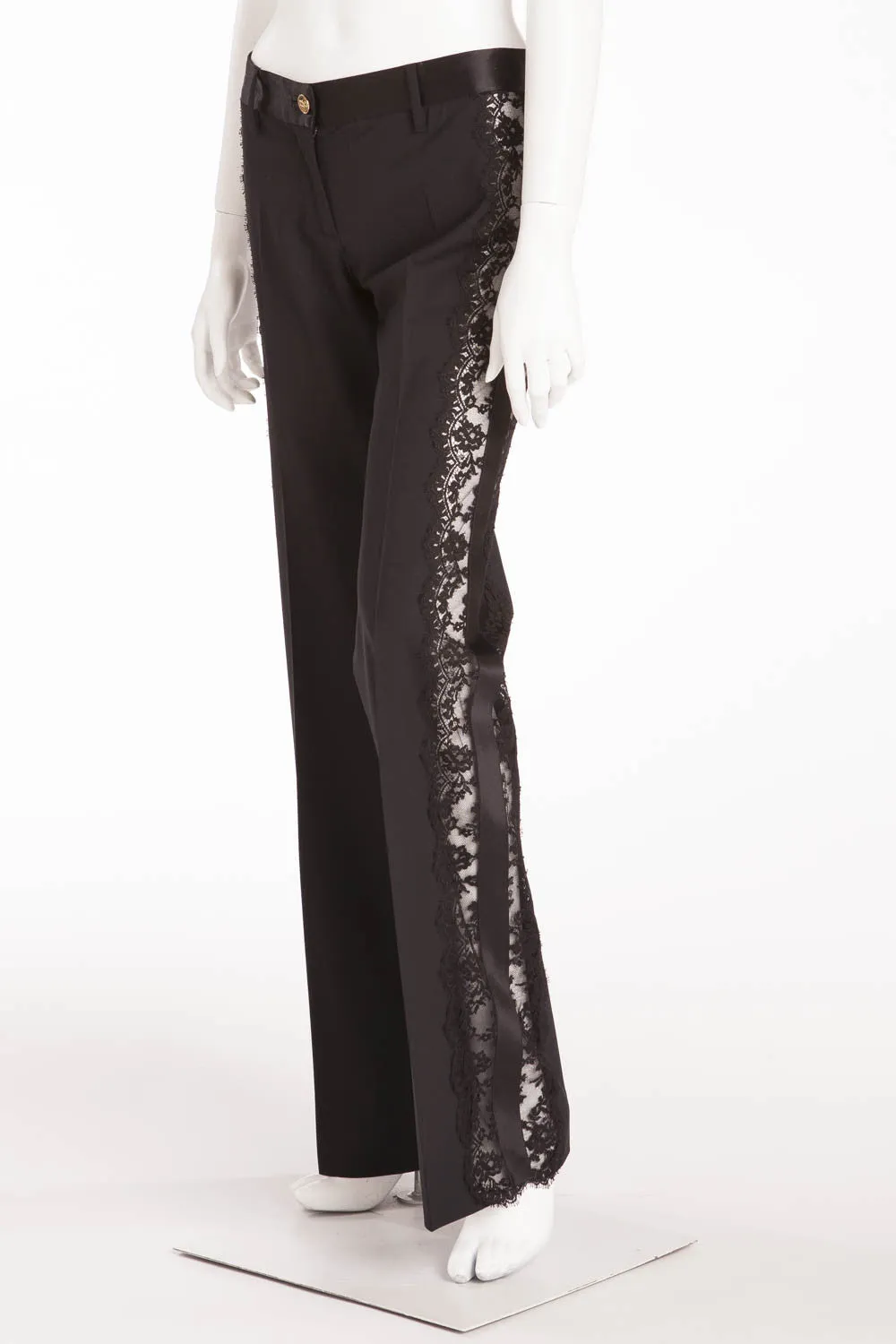 Dolce & Gabbana  - Black Pants with Lace Sides - IT 40