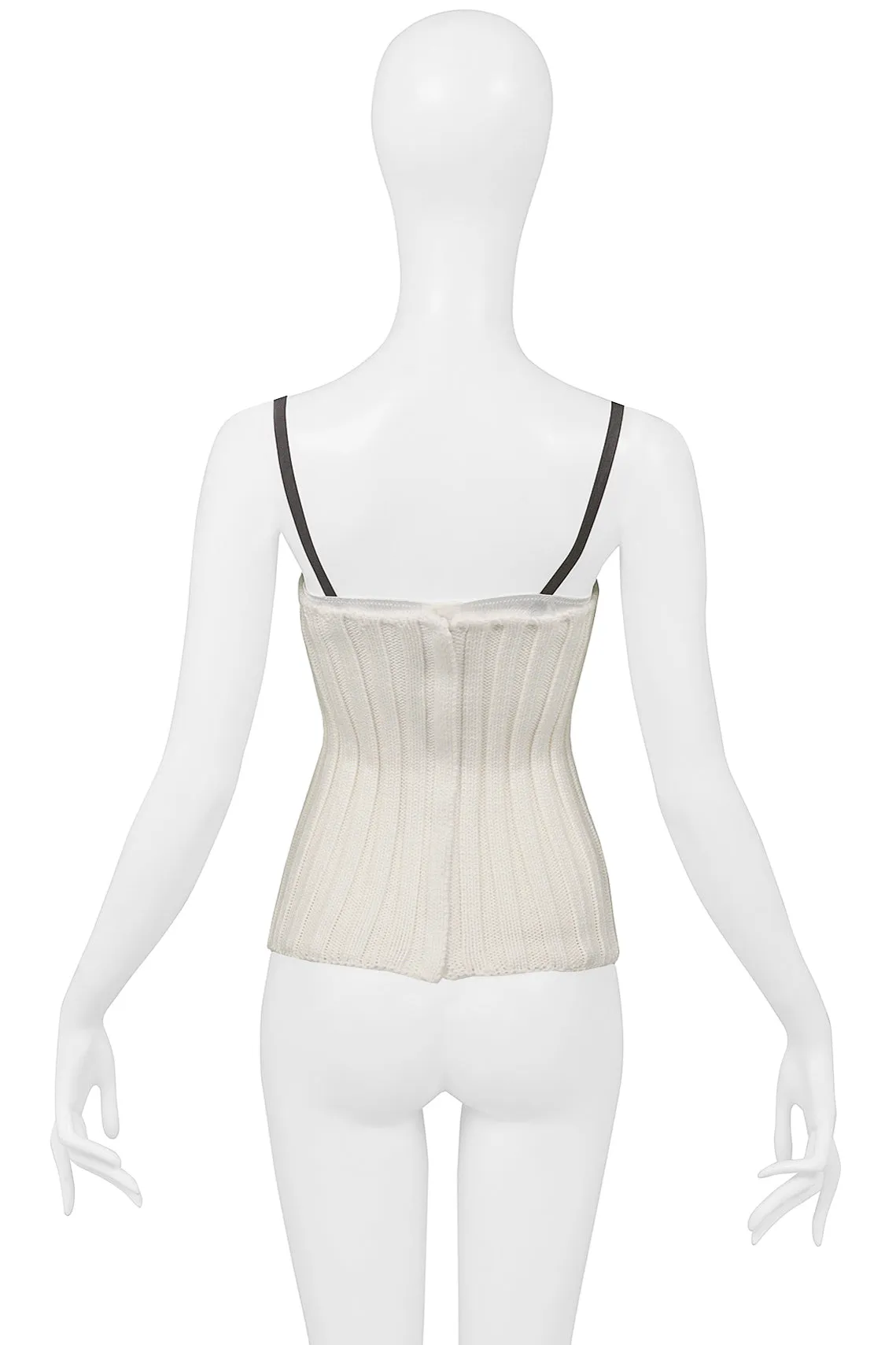 DOLCE & GABBANA OFF WHITE KNIT CORSET WITH ATTACHED BRA 1999