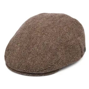 Donegal Tweed Herringbone Ballyboe Flat Cap - Burgundy-Camel