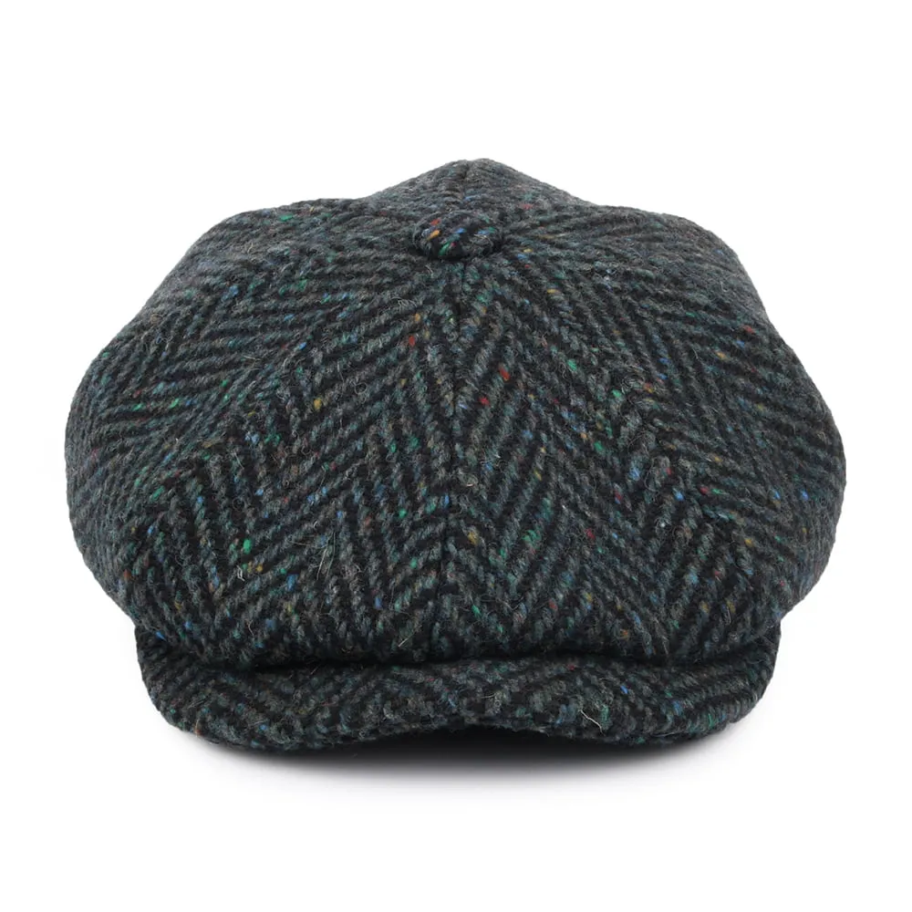 Donegal Tweed Herringbone Glendowan Newsboy Cap - Blue-Mix