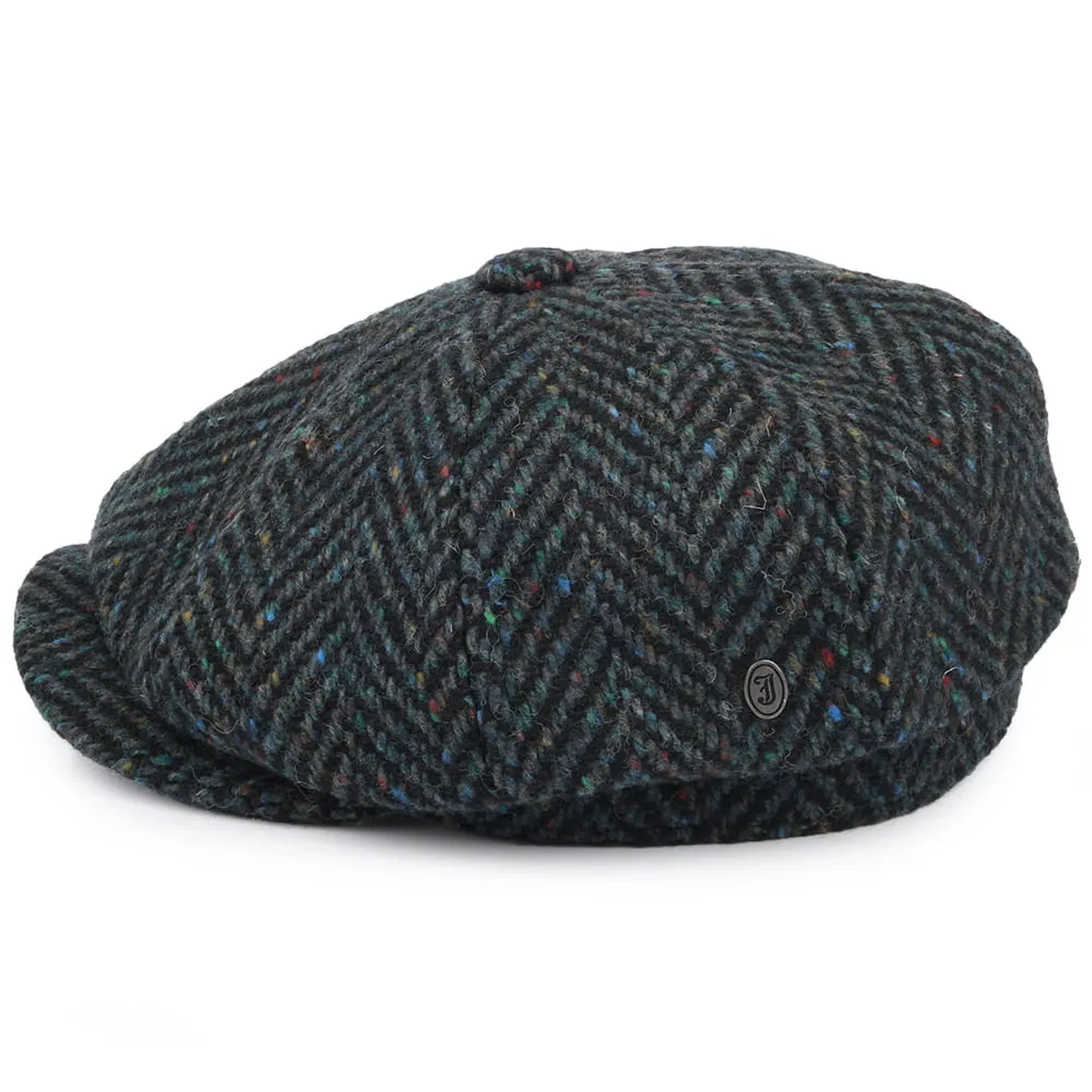 Donegal Tweed Herringbone Glendowan Newsboy Cap - Blue-Mix