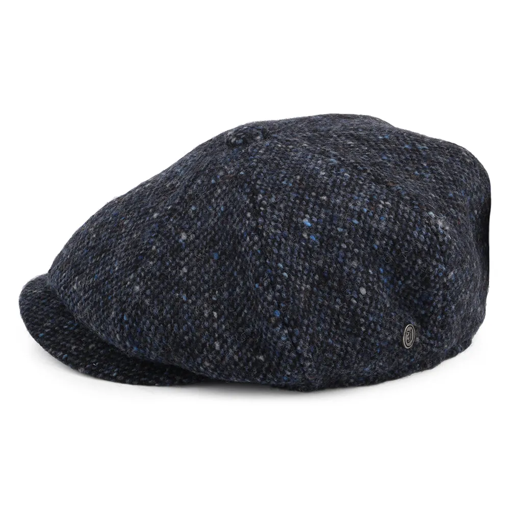 Donegal Tweed Marl Glenborin Newsboy Cap - Blue-Black