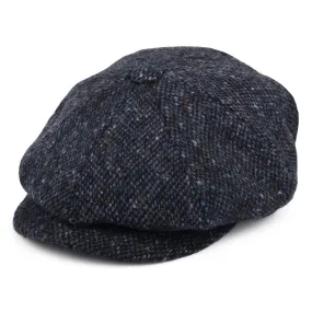 Donegal Tweed Marl Glenborin Newsboy Cap - Blue-Black