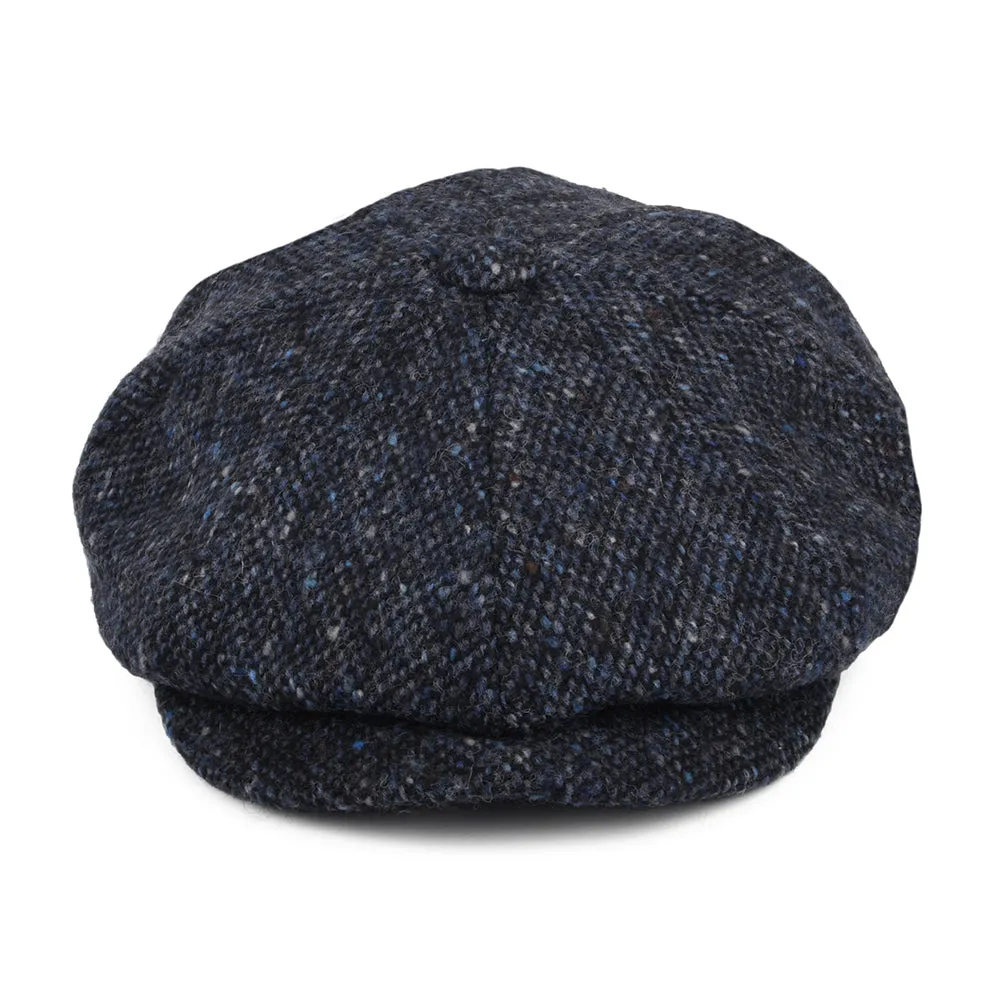 Donegal Tweed Marl Glenborin Newsboy Cap - Blue-Black