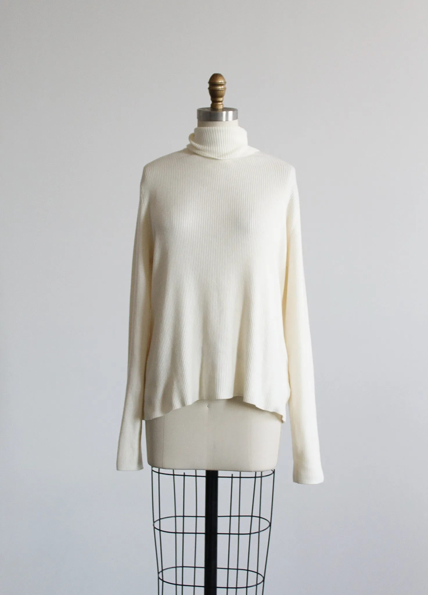 eggshell rib knit turtleneck