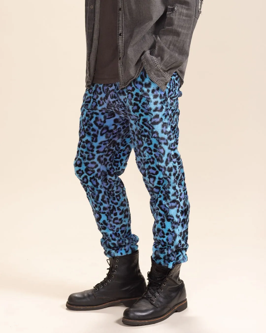 Electric Blue Lynx Collector Edition Ultra Soft Faux Fur Sweatpants | Men's