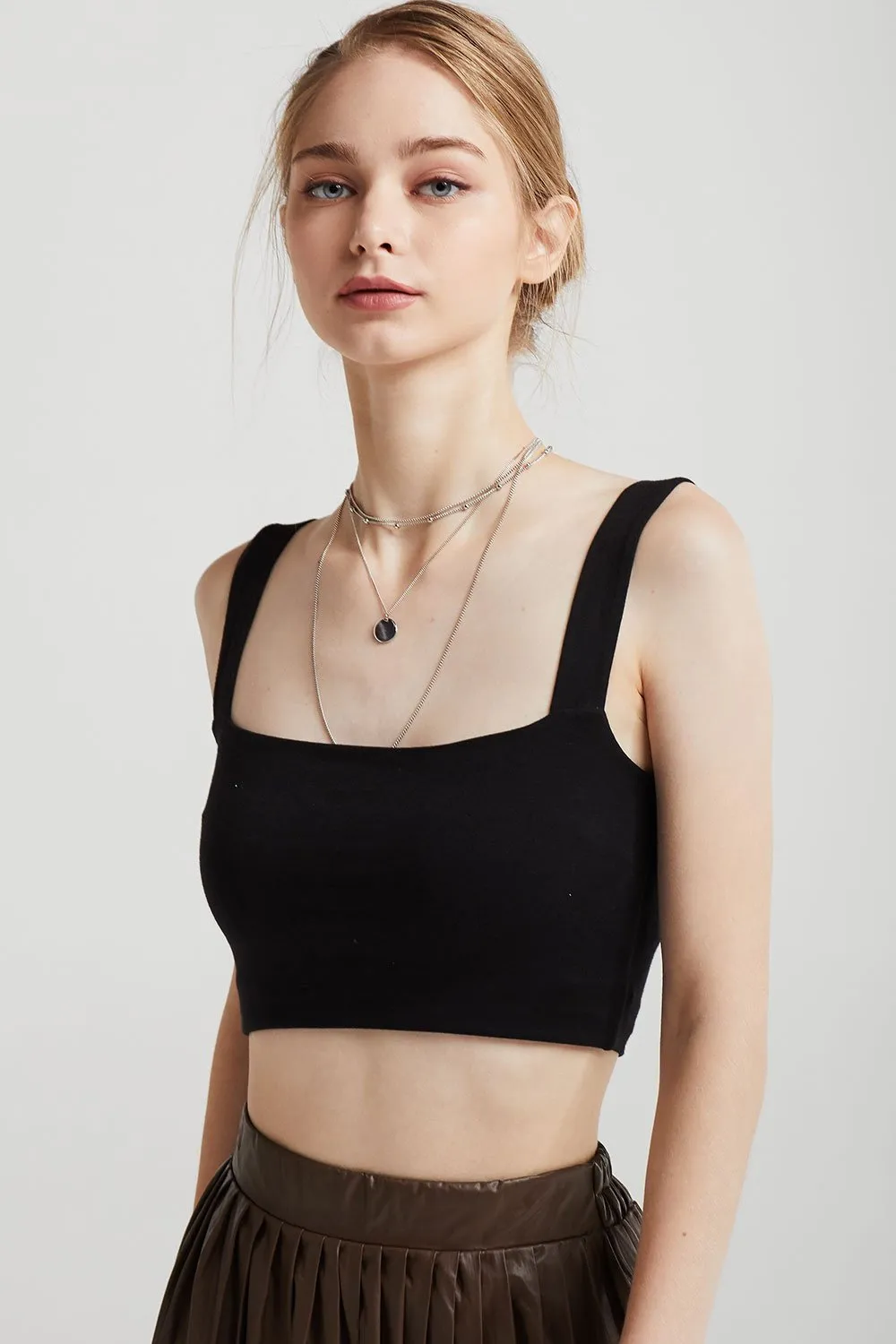 Elle Square Neck Crop Tank