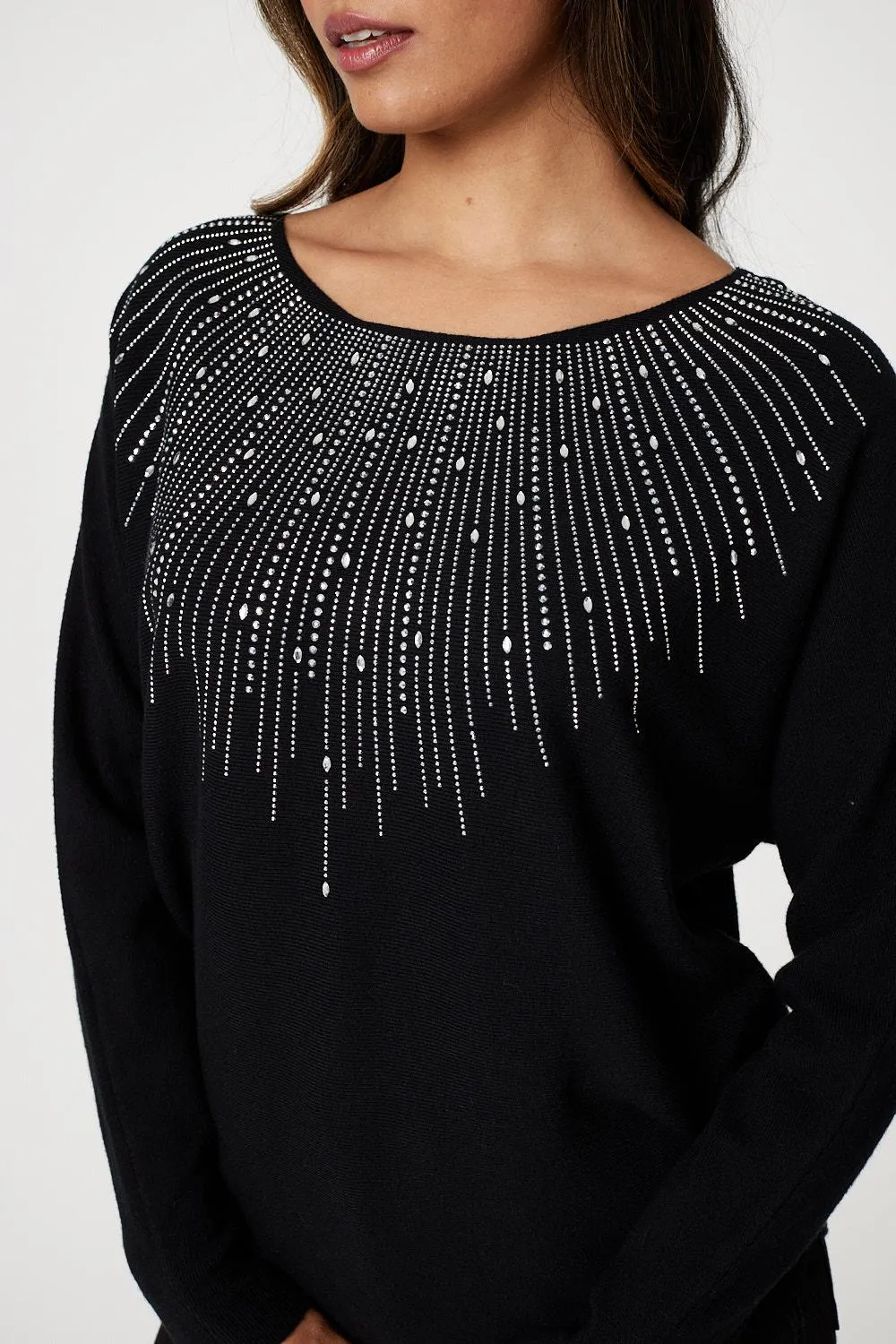 Embellished Front Knit Jumper