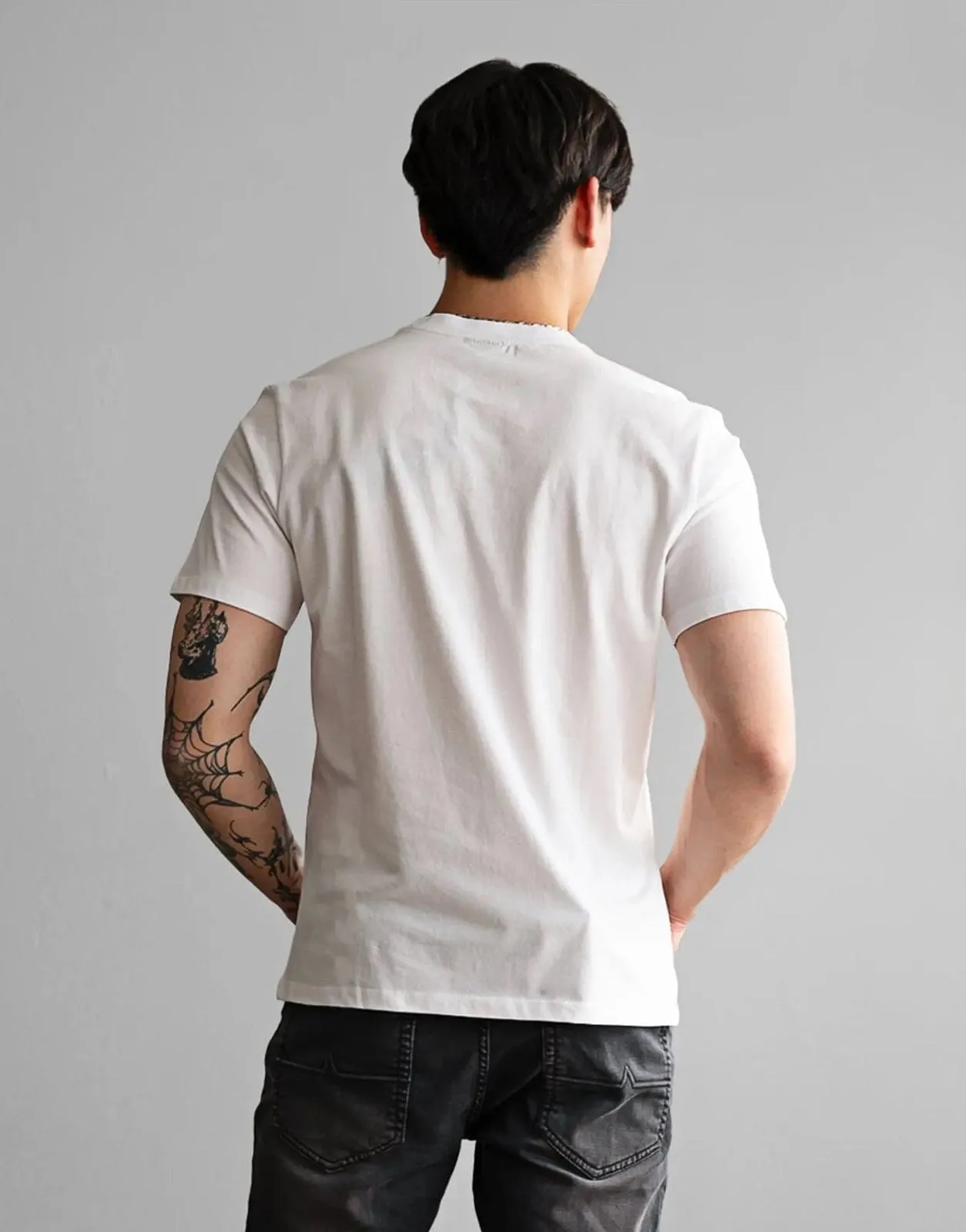 Fade Icon V-Neck White T-Shirt