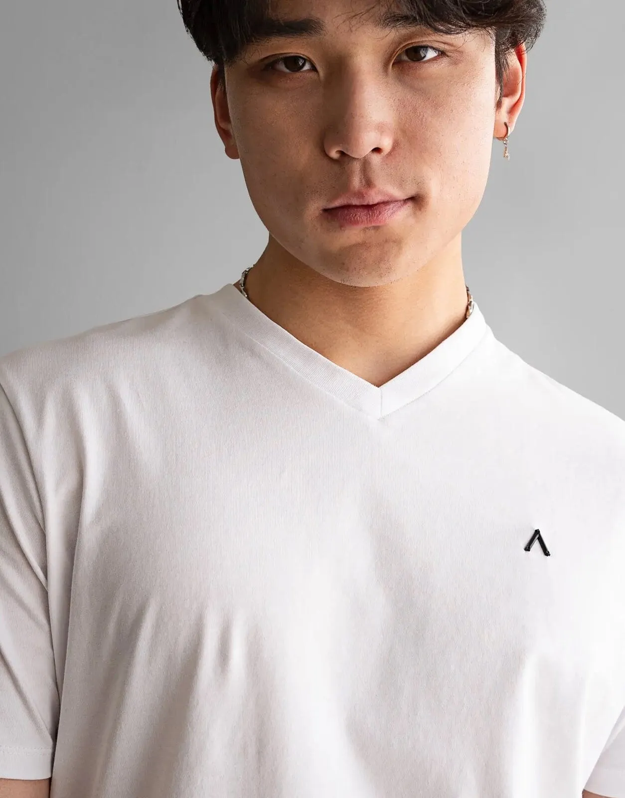 Fade Icon V-Neck White T-Shirt