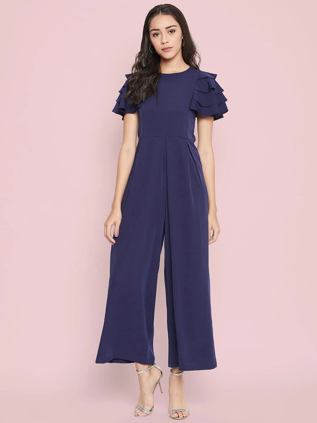 Full Length Ruffled Sleeve Jumpsuit