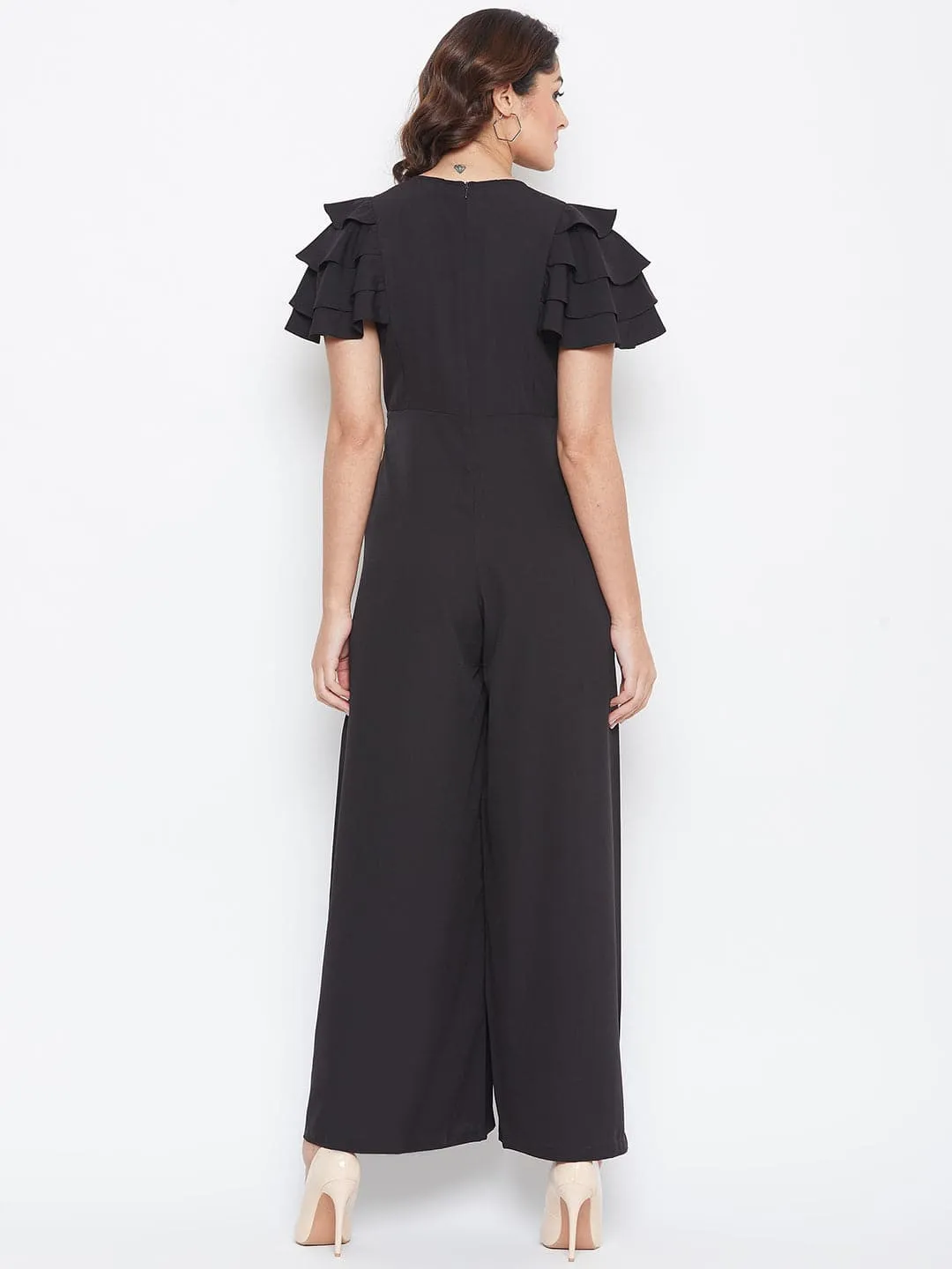 Full Length Ruffled Sleeve Jumpsuit